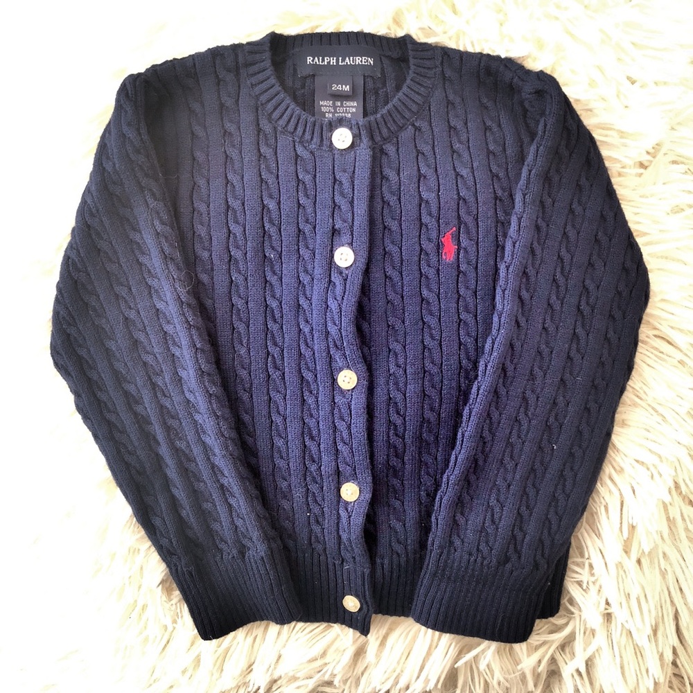 Navy blue Ralph Lauren cardigan sz 24 months